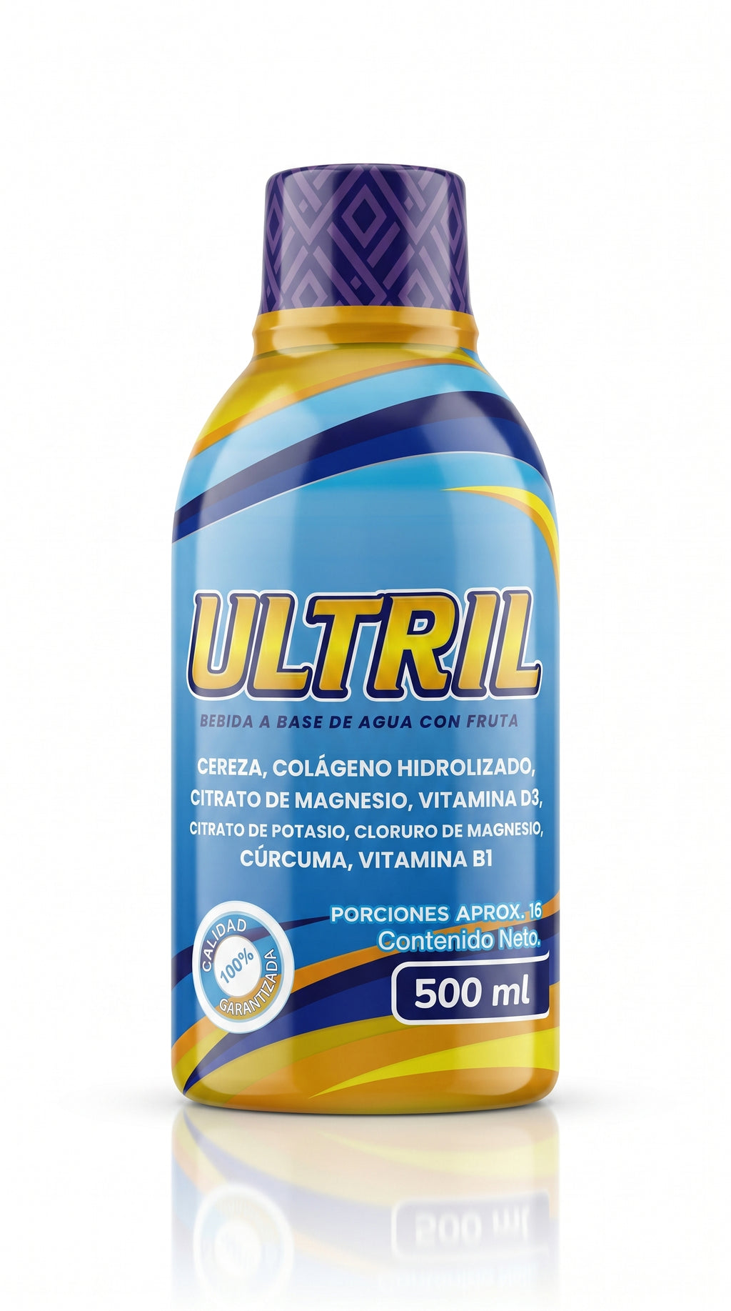 ULTRIL — Colágeno Hidrolizado + Magnesio en bebida líquida | Sabor cereza | 500 ml