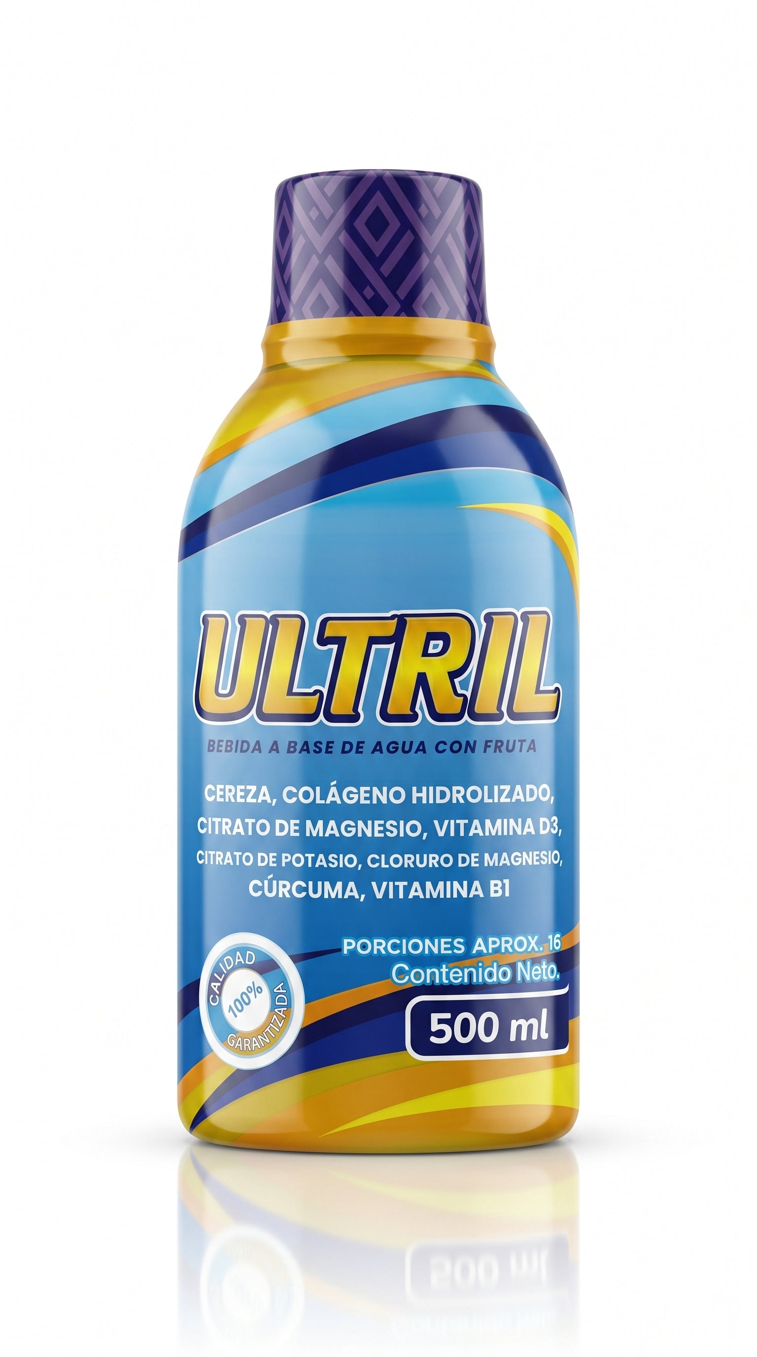 ULTRIL — Colágeno Hidrolizado + Magnesio en bebida líquida | Sabor cereza | 500 ml